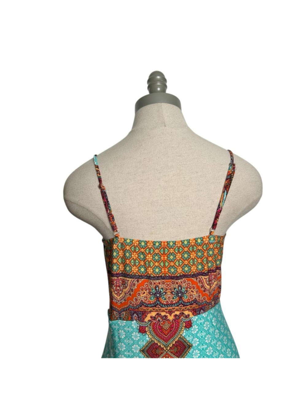 VENUS Multi Colored Floral Paisley Print Maxi Dress with Beaded Embroidery Small - Picture 7 of 13